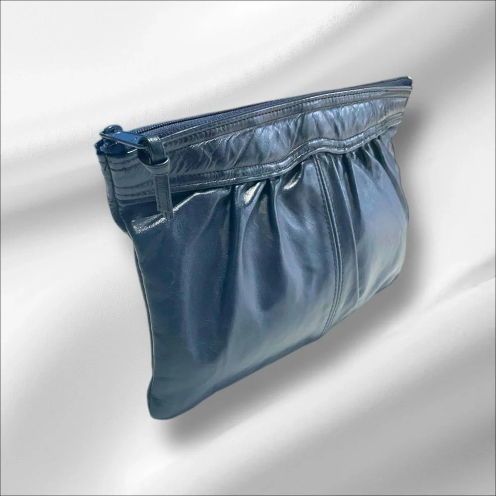 VTG Antonia Leather Blue Leather Clutch / Purse